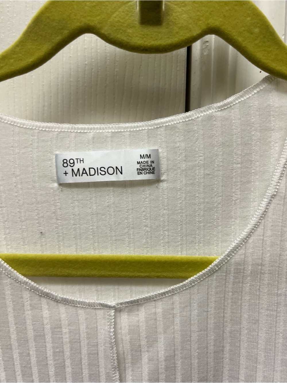 Madison Ribbed Tank Top - White - Picture 3 of 4